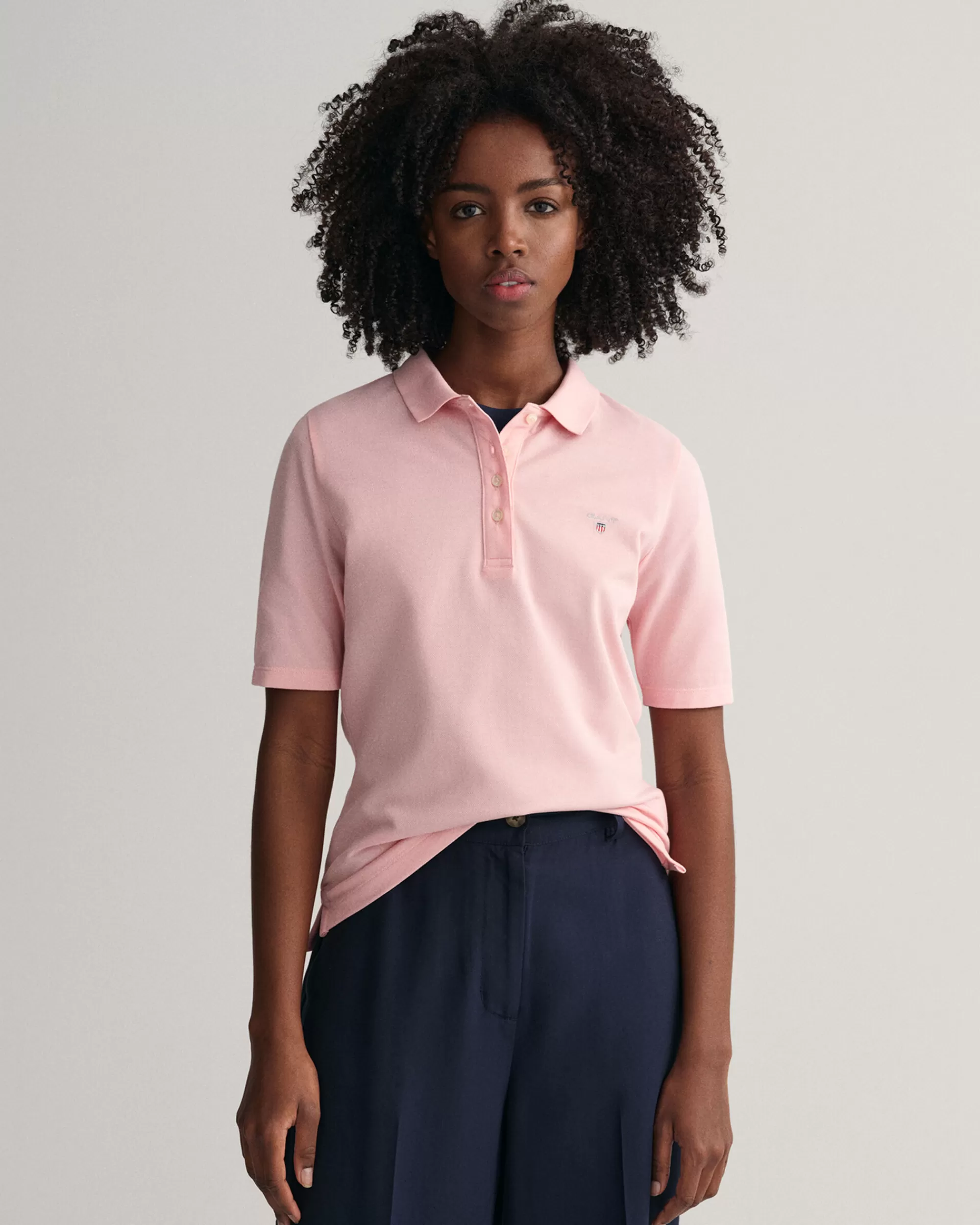 Pikeepaidat^GANT Original-Pikeepaita Hieman Tavallista Pidemmilla T‑Paitahihoilla Preppy Pink