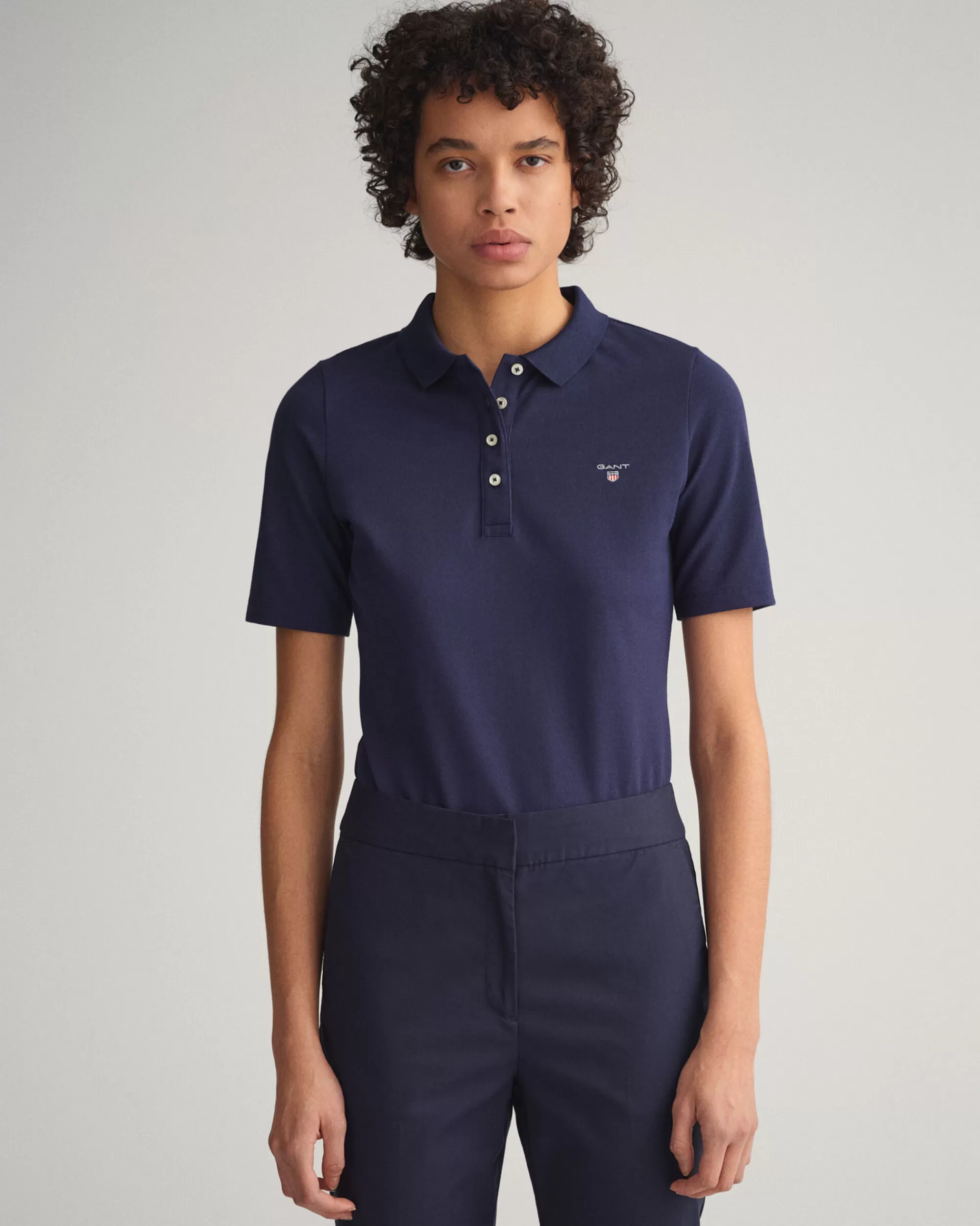 Pikeepaidat^GANT Original-Pikeepaita Hieman Tavallista Pidemmilla T‑Paitahihoilla Evening Blue