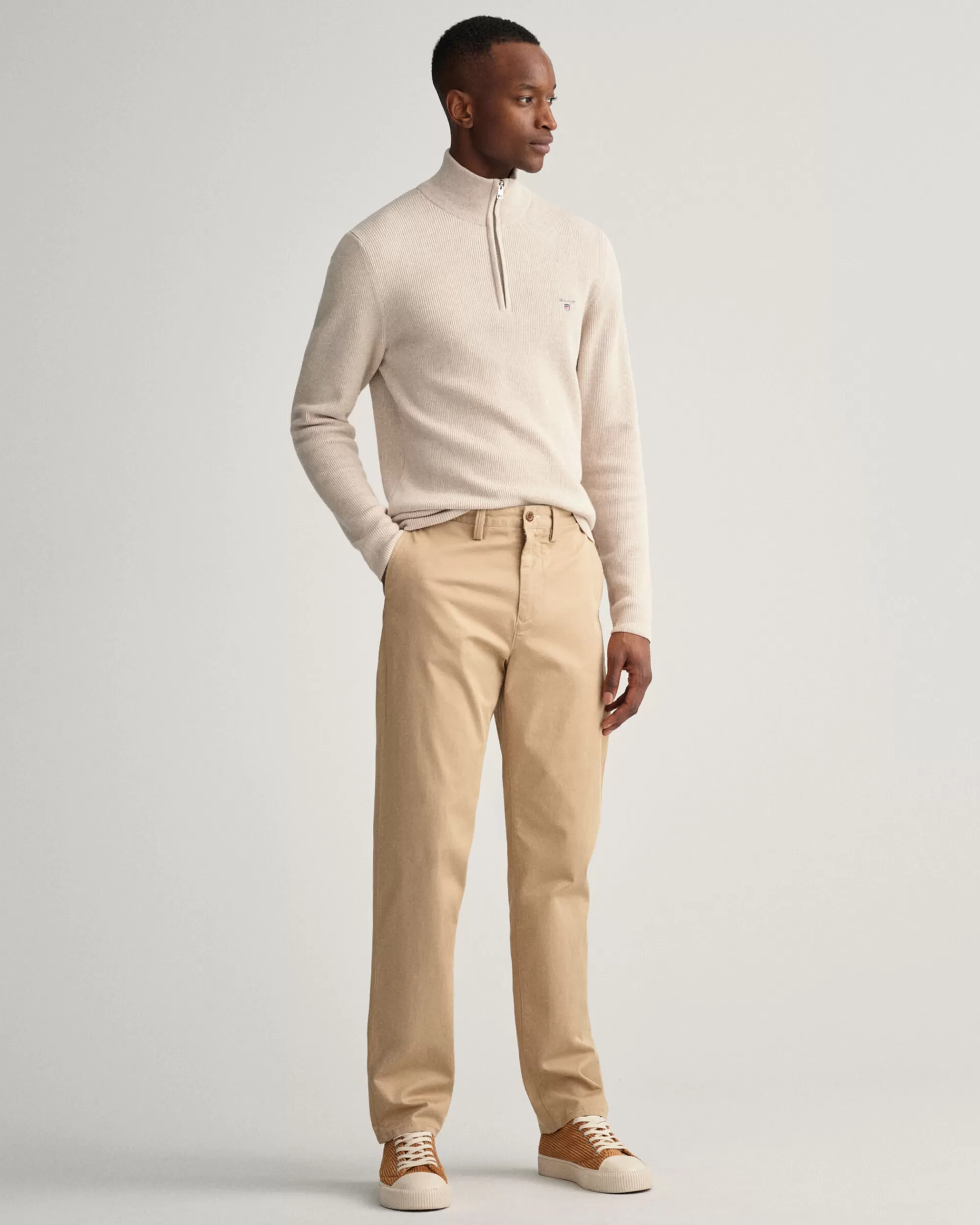 Housut^GANT Regular Fit ‑Mitoitetut Allister-Tvillichinot Dark Khaki