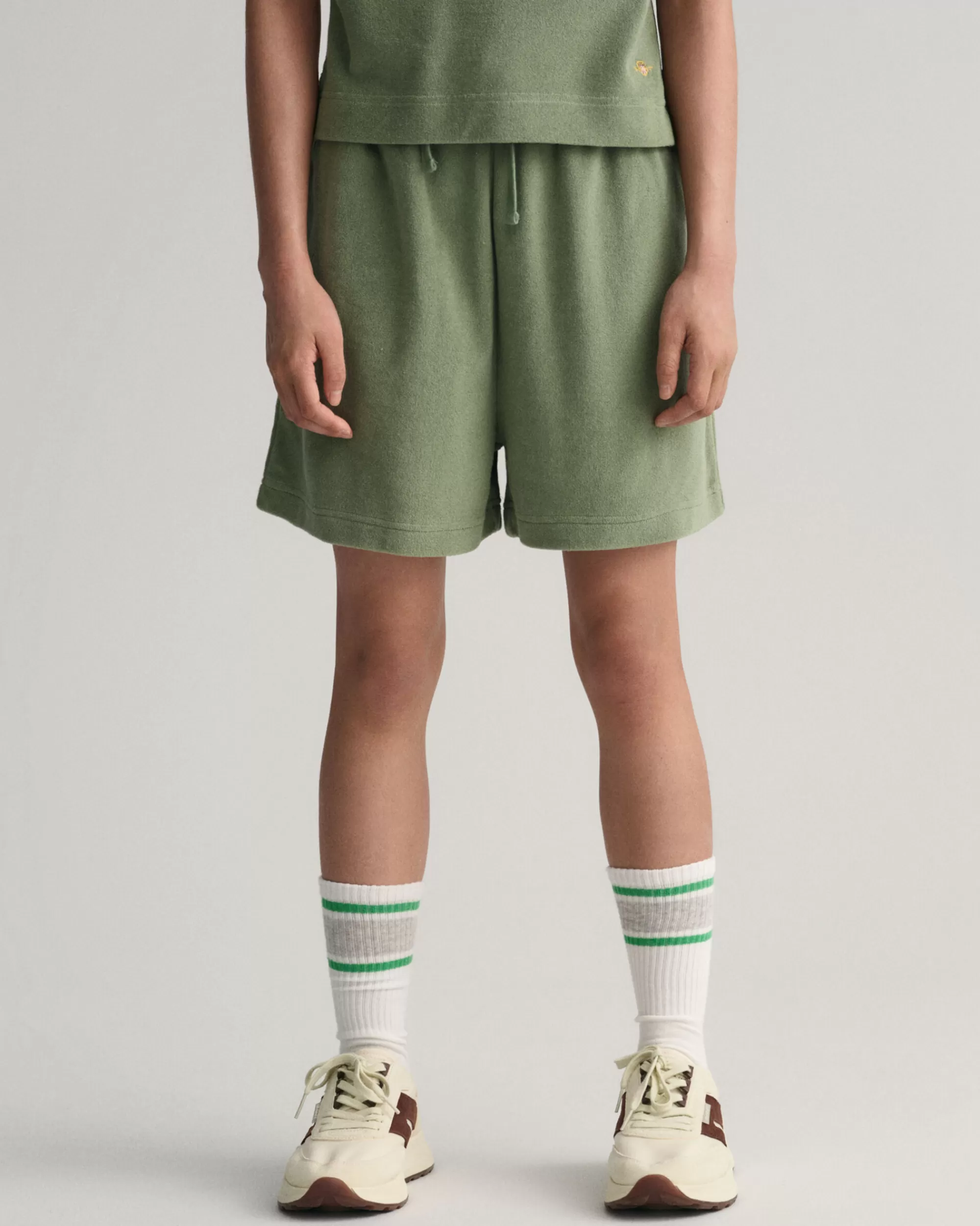 Housut^GANT Teen Girls -Malliston KorkeaVyötaroiset Terry Cloth -Shortsit Kalamata Green