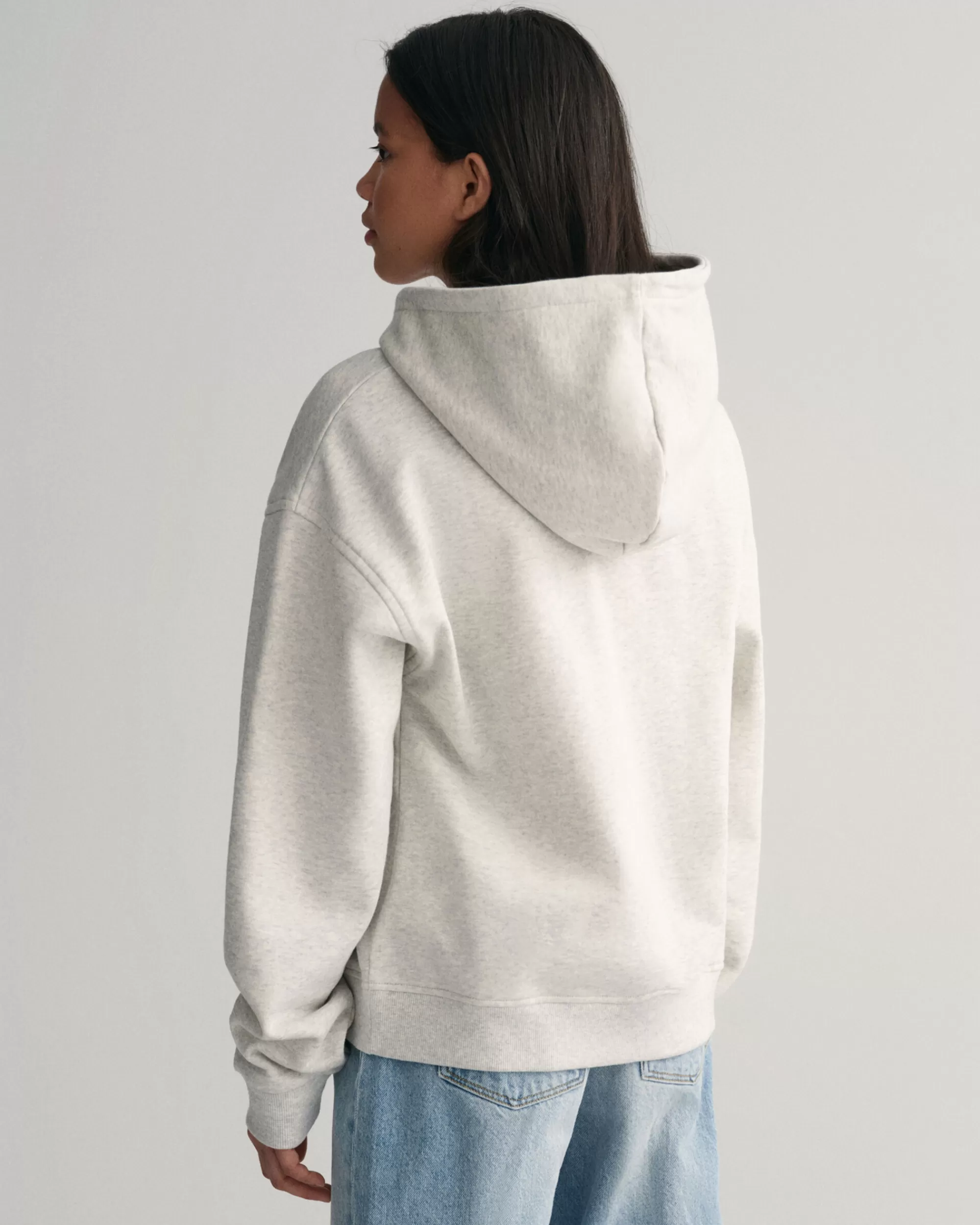 Collegepaidat & Hupparit^GANT Teen Girls -Malliston Oversized Fit -Mitoitettu Usa -Huppari Winter Grey Melange