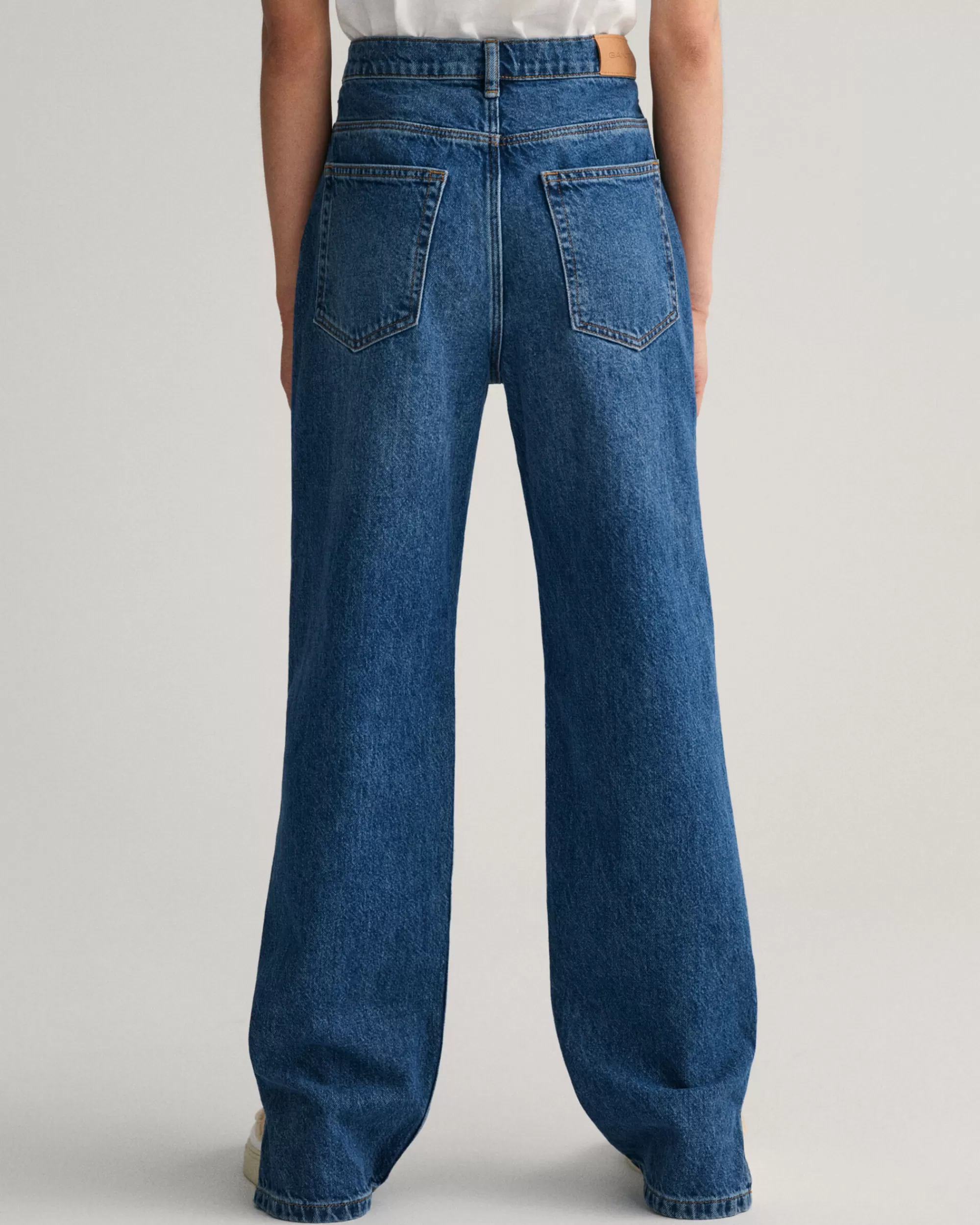 Housut^GANT Teen Girls ‑Malliston Suoralahkeiset Farkut Joissa Halkiot Lahkeissa Semi Light Blue