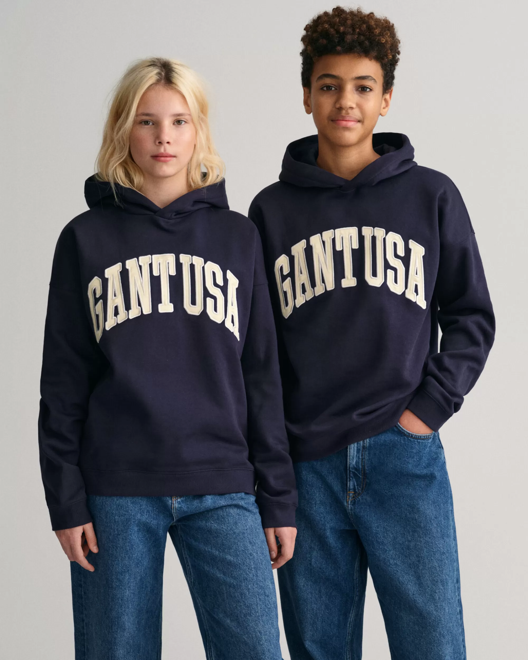 Collegepaidat & Hupparit^GANT Teens-Malliston Oversized Fit -Mitoitettu Usa -Huppari Evening Blue