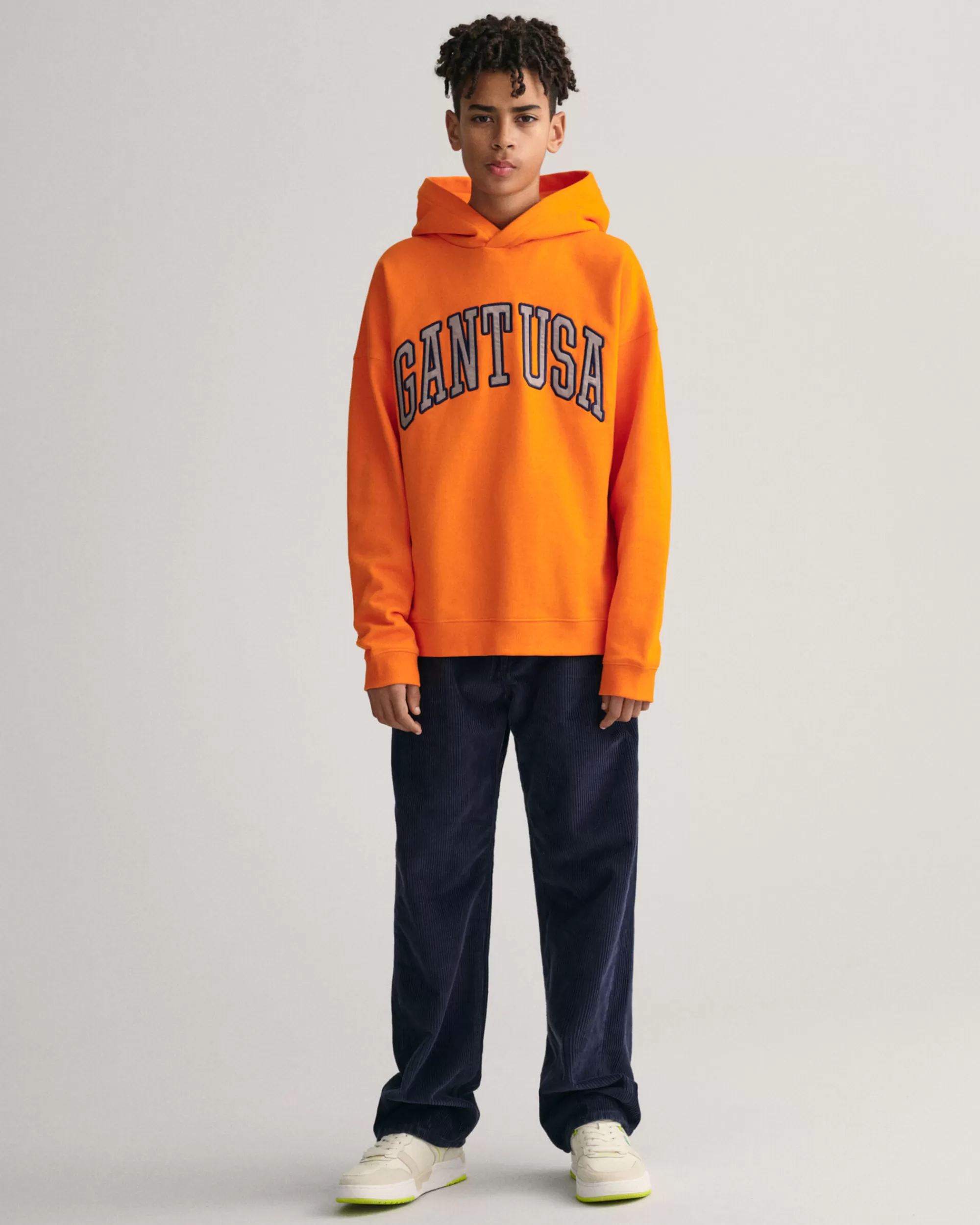 Collegepaidat & Hupparit^GANT Teens-Malliston Oversized Fit -Mitoitettu Usa -Huppari Vivid Orange